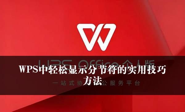 WPS显示分节符的设置在哪